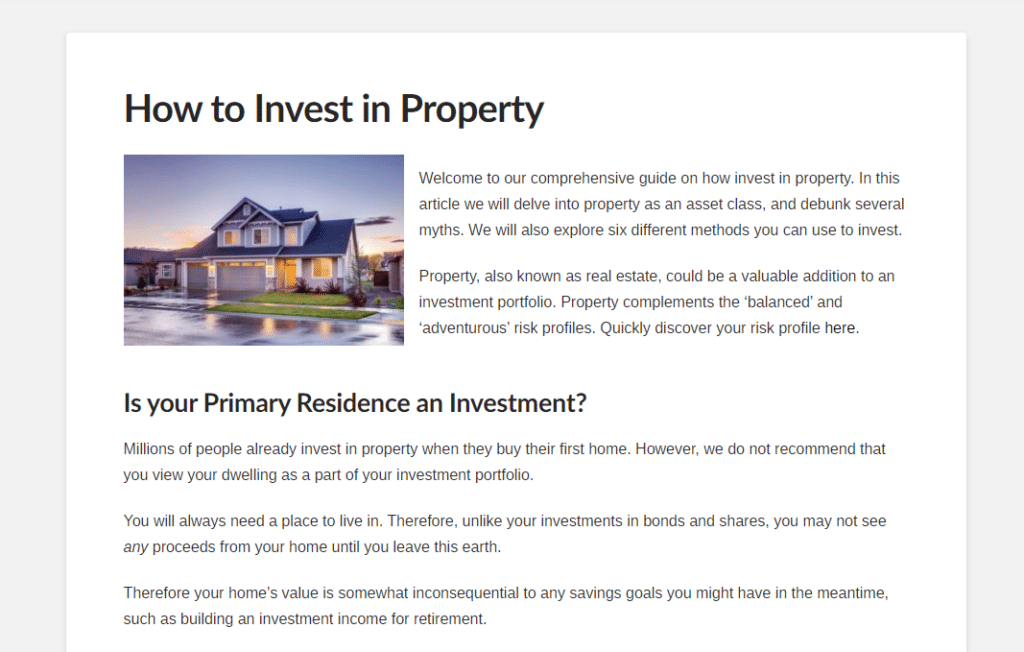 How to invest in property